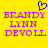 Yellow background with purple text reading "BRANDY LYNN DEVOLL" and a blue pixelated heart symbol above the text.