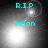 Four- shows cyan text 'R.I.P' and 'brian' over grayscale light effects with shifting circular highlights
