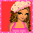 Pixel art contact sheet of a female character in pink attire with text "hottie" on red background, showing full-body pose and partial torso view across four frames.