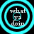 Four identical circular cyan rings with white text "what ya doin" on black background, arranged in a