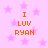 Pink background with light pink stars and orange text reading "I LUV RYAN" in four identical quadrants.