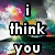 Pixelated text reads 'i think you' on left and 'should hold me' on right over abstract multicolored background.