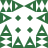 Green and white pixelated icon with symmetrical arrangement of triangles, crosses, and star-like shapes on a white background.