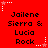 Red background with repeated text and star-shaped decorations in white, pink, and light gray.