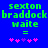 Green pixelated text on blue background with pink asterisks below, showing two identical frames where the third and fourth asterisks swap positions.