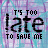 repeated 'IT'S TOO LATE TO SAVE ME' text icons with small heart symbols, set against a pixelated purple and blue background