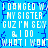 Static pixel art image with blue background and white text repeating phrases in a pattern