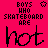A static image with a bright pink background displays repeated text elements and stylized 'hot' lettering in varying grayscale tones.