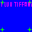 Blue background with pink text and green plus signs; static image showing repeated 'LUN TIFFANY' text fragments.