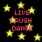 Black background with yellow stars and pink text reading LIVE LAUGH DANCE repeated four times in a pattern