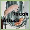 A static icon shows a light brown cat leaping over a striped background with bold black text reading "Sneak Attack" in the foreground.