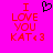 Pixelated text and heart symbol on bright pink background with red lettering.