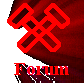 Red crossed hammers symbol with white highlights on red and gray backgrounds, labeled 'Forum' below.