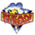 Heart-shaped icon with blue top, white middle, and red-orange bottom sections containing pixelated text.
