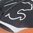 Pixelated icon with white curved lines on dark background and orange lower section.