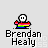Pixelated cartoon character with rainbow body and white face holding rainbow object, repeated across with rainbow arcs and text bubble