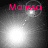 Four grayscale display a bright light source with a small circular element, each showing a different position of the light source and circular element against a dark background with the text 'Marissa' in pink at the top