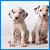 Pixelated static image of two small dogs standing side-by-side against a light background with blue border.