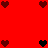Red background with multiple heart shapes in dark red and black, arranged in a pattern
