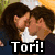 Three distinct scenes of two people embracing with 'Tori!' text overlay, each in a separate