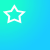 A white pixelated star outline on a gradient background transitioning from teal to cyan.