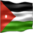 Static pixelated image of the Jordanian flag with red triangle, black-white-green horizontal stripes, and white star on a transparent background.