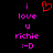 A pixelated image with pink text and a red heart symbol on black background, showing two identical static frames side-by-side.
