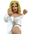 Pixelated character in white off-shoulder top and black boots poses with raised fists, another figure in dark purple cloak over red outfit stands with arms crossed.