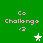 Green background with pink text reading "Go Challenge <3" and two star icons, one white and one light green.