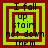 Four identical square with red and green borders display text reading "I fall up stairs not down them" in black pixelated font
