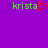 Purple background with green text 'krista' on left and right, red pixelated heart replacing 'a' in left text.