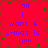 Red background with green star-like shapes and purple text reading 'all i want 4 x-mas is u!!!!' arranged in a pattern