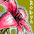 Pixelated image of a pink and white character with dark hair against an olive background, featuring vertical text on the right.