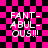 Pixelated text 'FANT-ABUL-OUS!!!' on a pink and black checkered background with visible pixelation artifacts.
