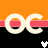 A 4-frame animated contact sheet showing a pixelated orange, black, and pink icon with repeating 'OC' text elements and changing heart symbols across frames.