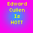 Four identical pixelated text display 'Edward Cullen Is HOTT' in yellow on a blue-to-pink gradient background
