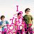 Pixelated image of five people standing outdoors with pink text overlays reading "I THE JOURNEY" and "THEY ARE SO HOT!" in the top section, transitioning to a different text overlay in the bottom section.