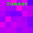 Pixelated of purple and pink squares with four instances of green text reading 'Summer' in a retro digital style