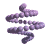 Animated sequence of purple and dark gray spiral shapes on a light gray background, each frame showing distinct coiled forms.