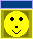 Two side-by-side pixel art frames of a yellow smiley face icon with black eyes and mouth, the right frame showing a red tongue sticking out.