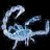 Animated scorpion icon with light blue and white segmented body on black background, green text 'Original Icons .com' on right side.