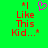 Green background with red pixelated text reading 'Like This Kid...' and small brown star icons, with a pink heart symbol above the text in one frame.