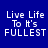 Blue background with white pixelated text reading "Live Life To It's FULLEST" in two identical side-by-side arrangements.