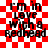 Red and white checkered background with black text reading 'rm in love with a redhead' across four , some showing pixelated effects
