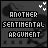25 identical pixel art icons showing 'ANOTHER SENTIMENTAL ARGUMENT' text with red letter highlights and white heart symbols on a dark background