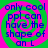 Blue text on a pink and green spiral background reads "only cool ppl can have the shape of an L" in four identical