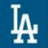 Pixelated white 'LA' letters on a solid blue background with slight gradient, forming a stylized sports team logo.