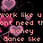 Pixelated pink text on black background with floating heart shapes, displaying motivational phrases.