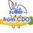 A cartoon rabbit on a carrot with blue text reading "I suffer from CDO It's like OCD, but it's in alphabetical order. Like it should be." The rabbit changes expression and position across frames.
