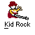 Animated contact sheet of a Kid Rock-themed buddy icon showing multiple frames with character and text variations on a gray background.